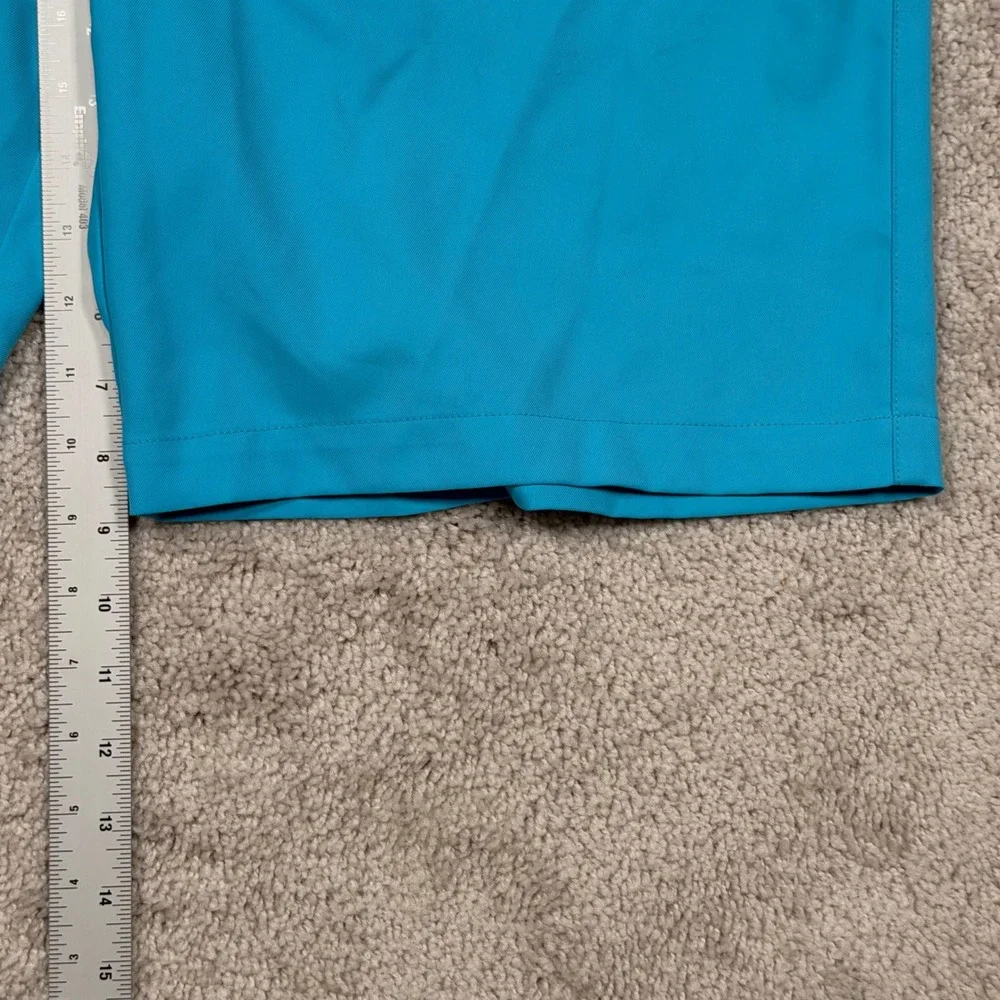 Peter Millar Mens Performance Golf Shorts Turquoise Blue Size 38 Flat Front